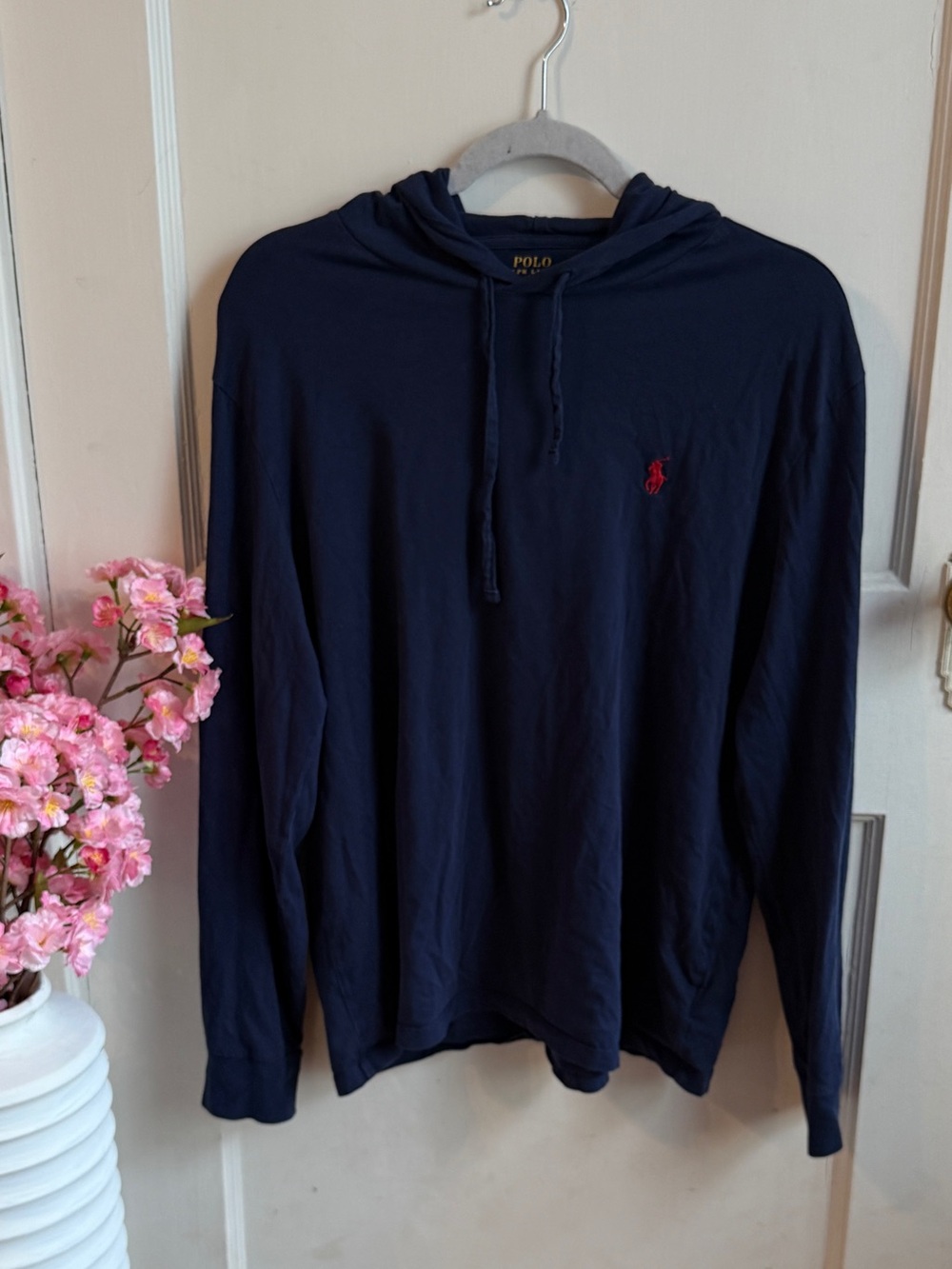 Polo Ralph Lauren Cotton Jersey Hoodie Men's Blue Hoodie Large